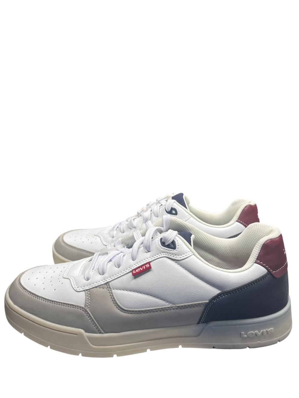 Levi's Men's White Gray Low-Top Sneakers Lace-Up Size 12 NET - Picture 6 of 10